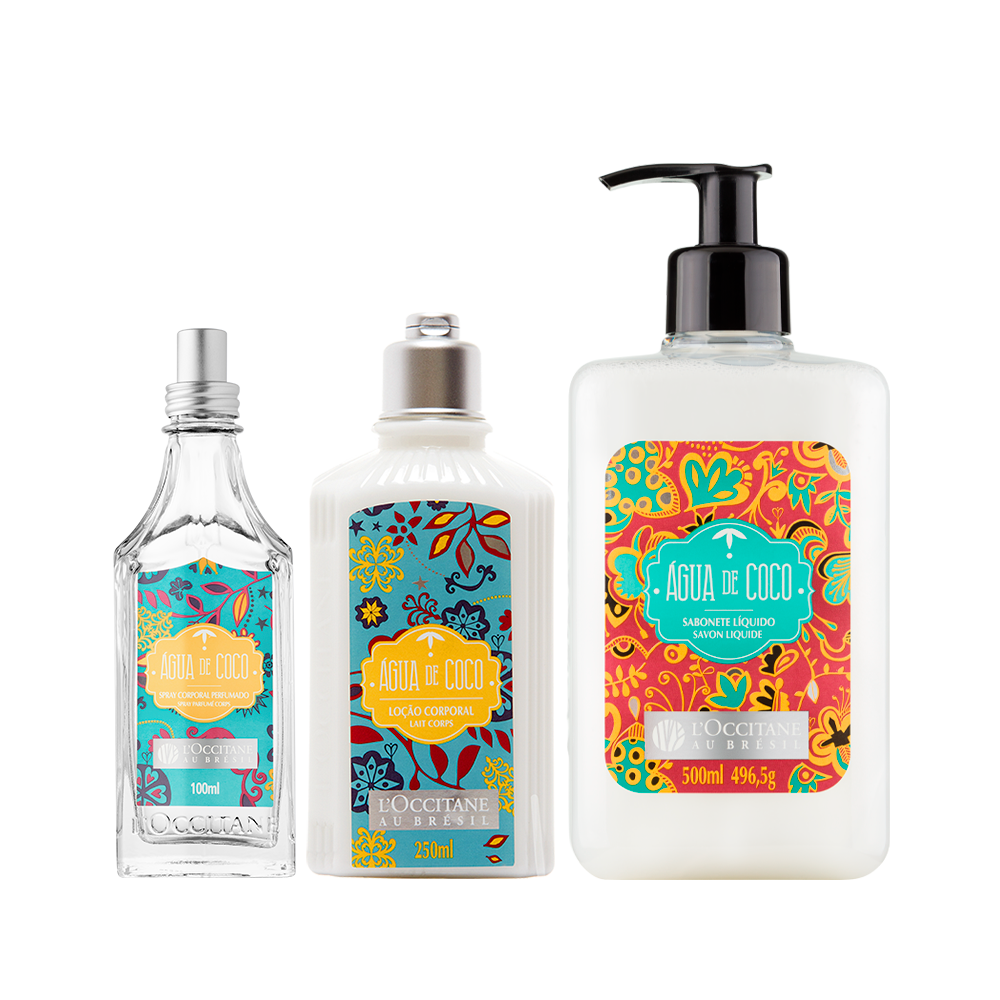 Rotina Corporal Água de Coco: Sabonete, Loção e Spray Perfumado